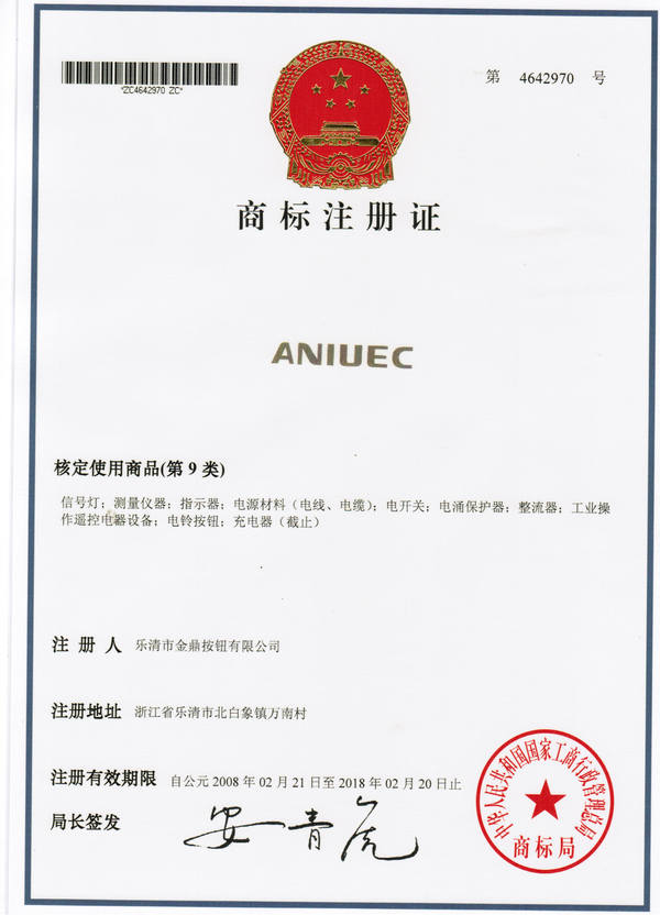 Trademark Registration Certificate