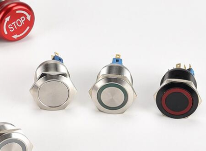 What are the structural features of a push-button switch?